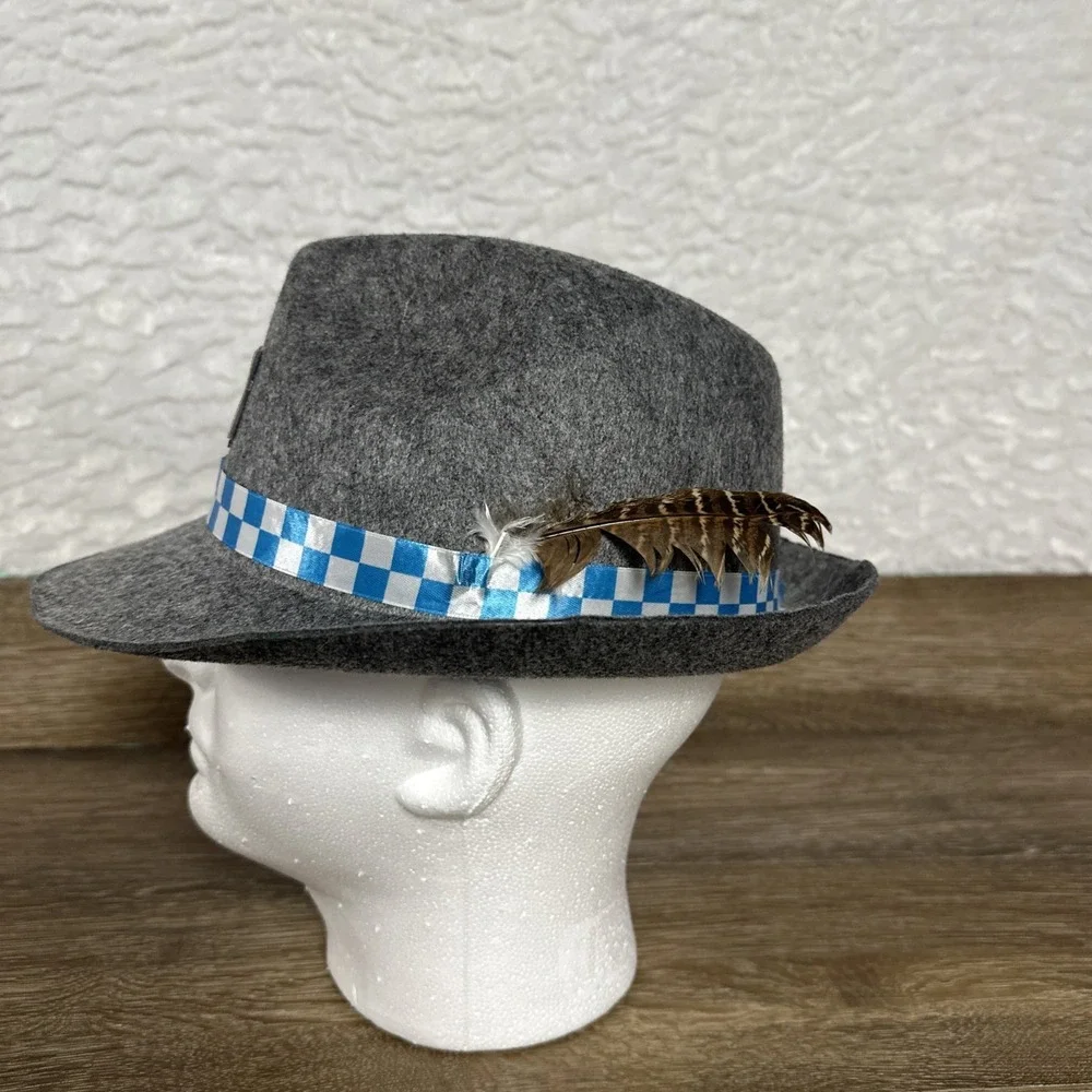 Leinenkugel's Oktoberfest Grey Hat Bavarian Feather Alpine Tyrolean German Beer